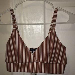 Stripy bralette crop top